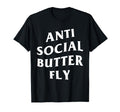 Anti Social Butterfly T-Shirt - Unique Graphic for Adults - T-Shirt, Sweatshirt, Hoodie