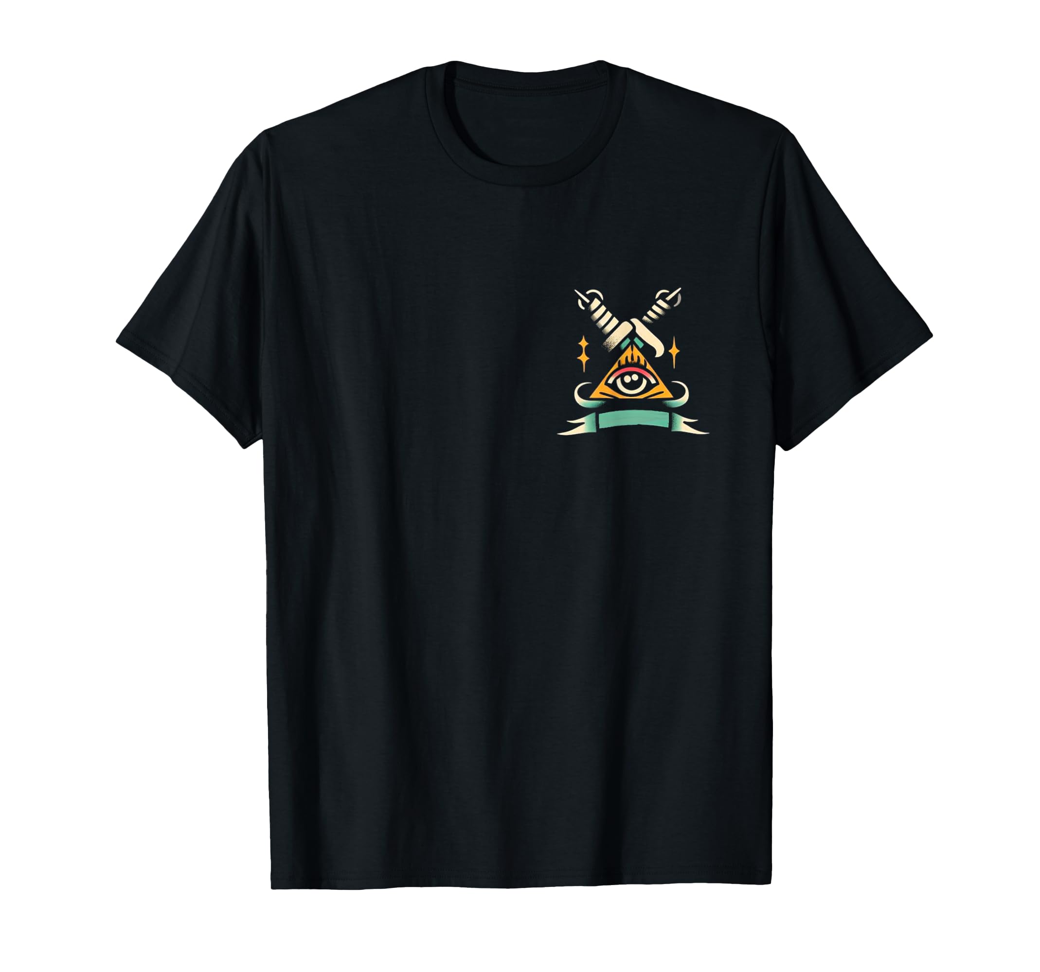 Pyramid Tattoo Traditional Flash Art T-Shirt - Casual Everyday Wear Unisex - T-Shirt, Sweatshirt, Hoodie