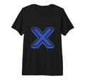 Bold Letter Blue X Outline Alphabet T-Shirt - Streetwear Style Men Women - T-Shirt, Sweatshirt, Hoodie