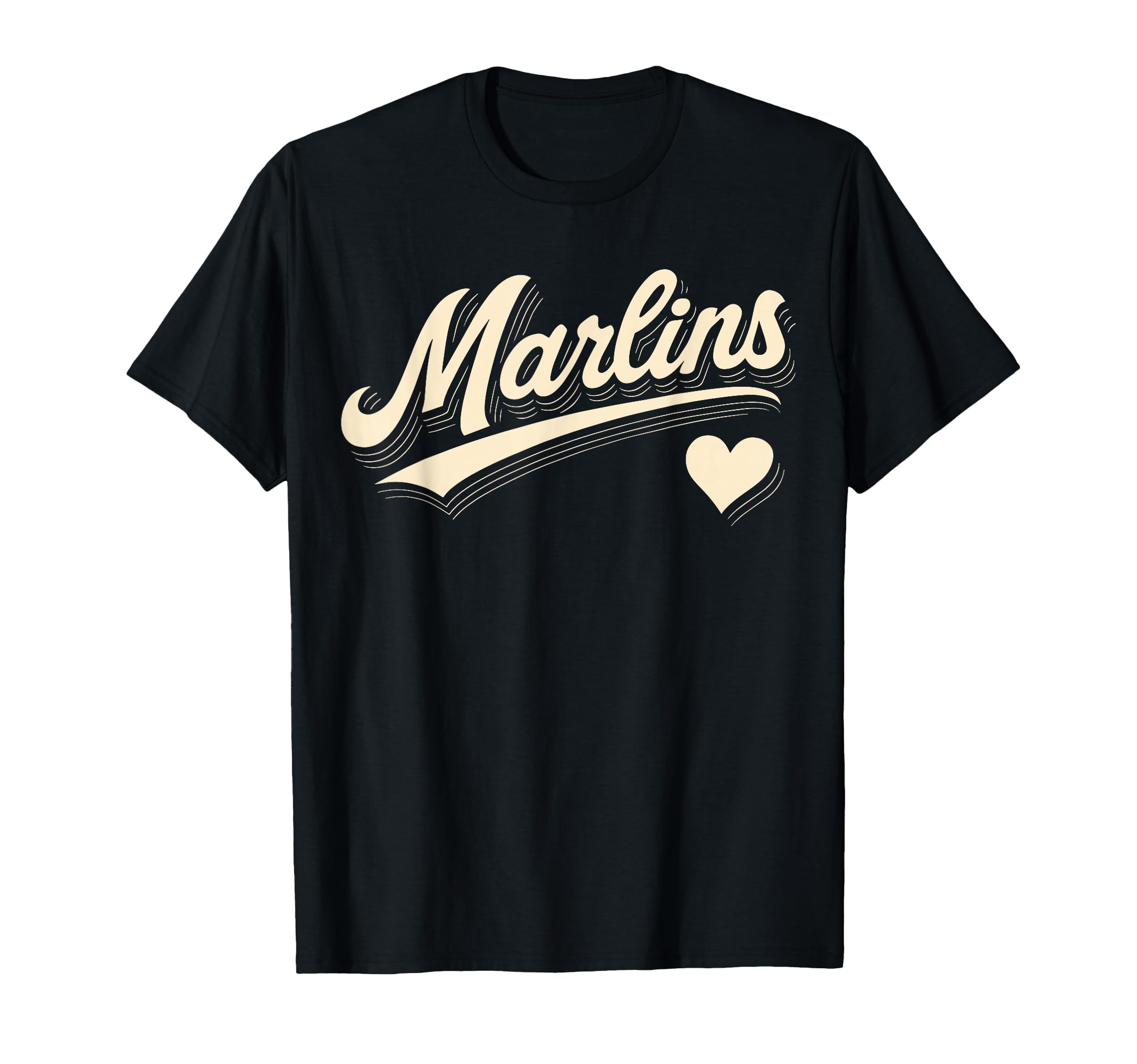 Marlins Typography Heart Gift T-Shirt - Custom Art Print for Adults - T-Shirt, Sweatshirt, Hoodie
