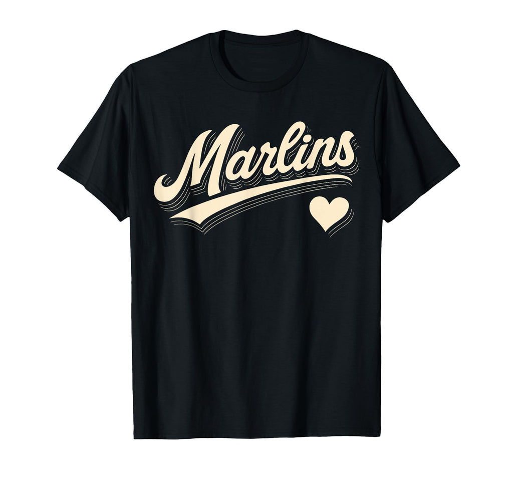 Marlins Typography Heart Gift T-Shirt - Minimalist Print Unisex - T-Shirt, Sweatshirt, Hoodie