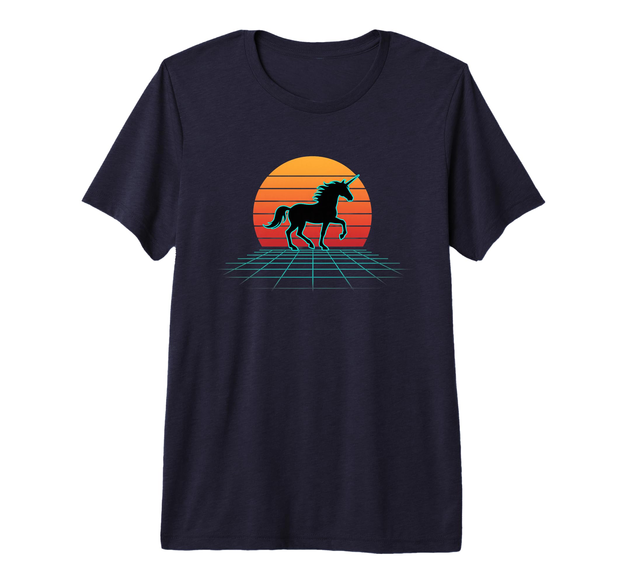 Unicorn Sunset Synthwave 80S T-Shirt - Casual Everyday Wear for Adults - T-Shirt, Sweatshirt, Hoodie