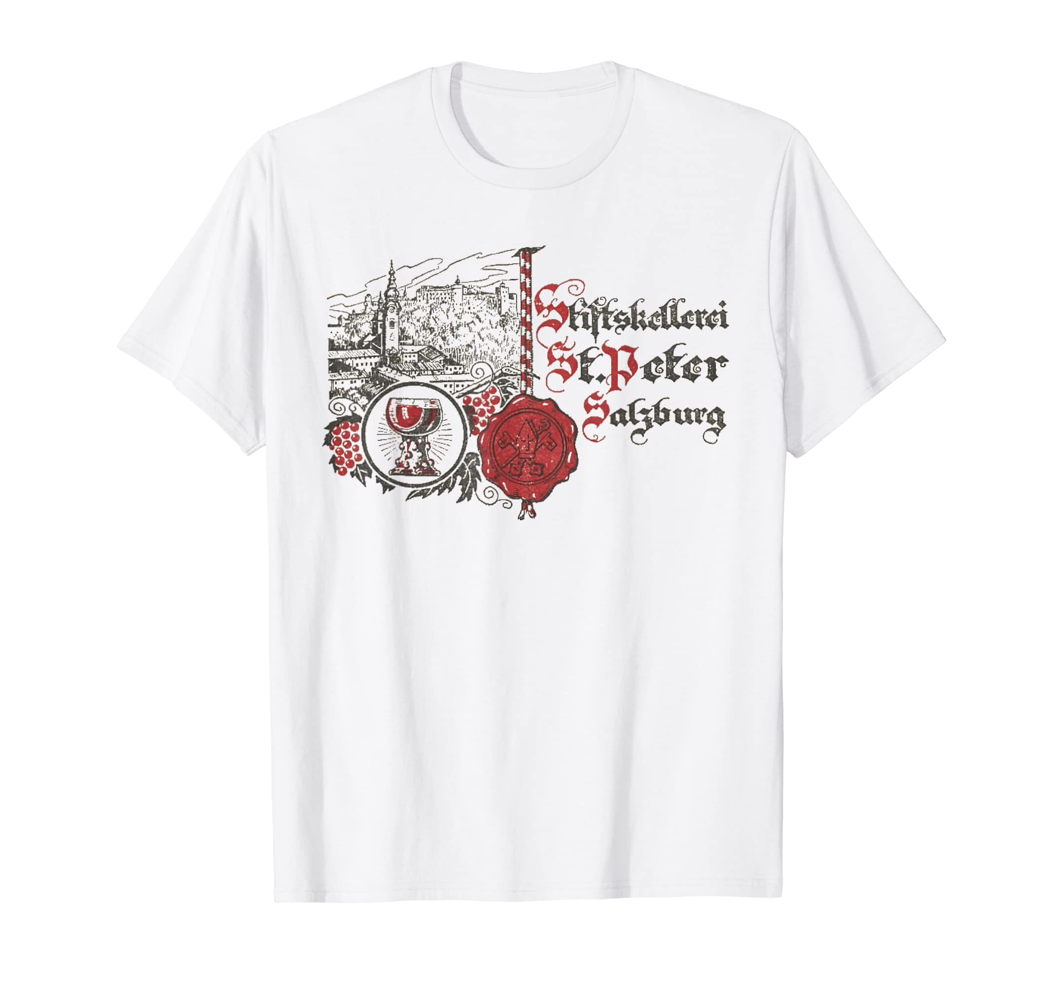 Salzburg Austria Winery Postcard Art T-Shirt - Graphic Print Unisex - T-Shirt, Sweatshirt, Hoodie
