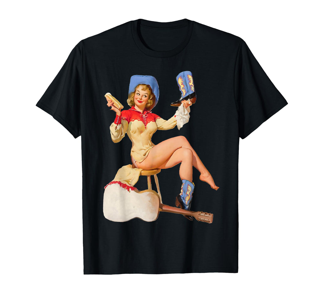 Americana Western Pin Up Wild West T-Shirt - Fun Novelty Design Unisex - T-Shirt, Sweatshirt, Hoodie