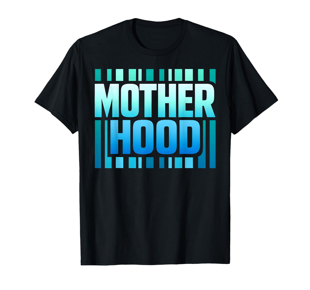 Motherhood Blue Stripe Typography T-Shirt - Minimalist Print Men Women - T-Shirt, Sweatshirt, Hoodie