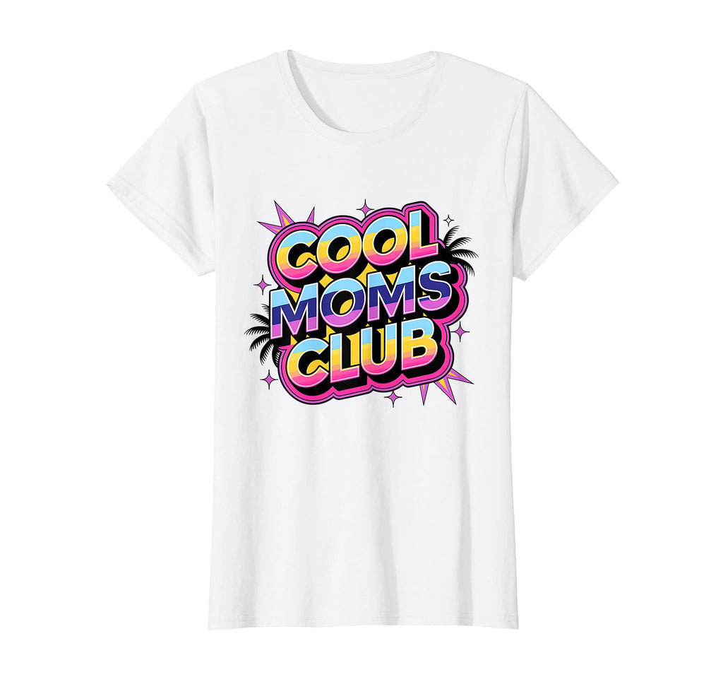 Womens Moms Club 80S Neon T-Shirt - Graphic Print for Adults - T-Shirt, Sweatshirt, Hoodie