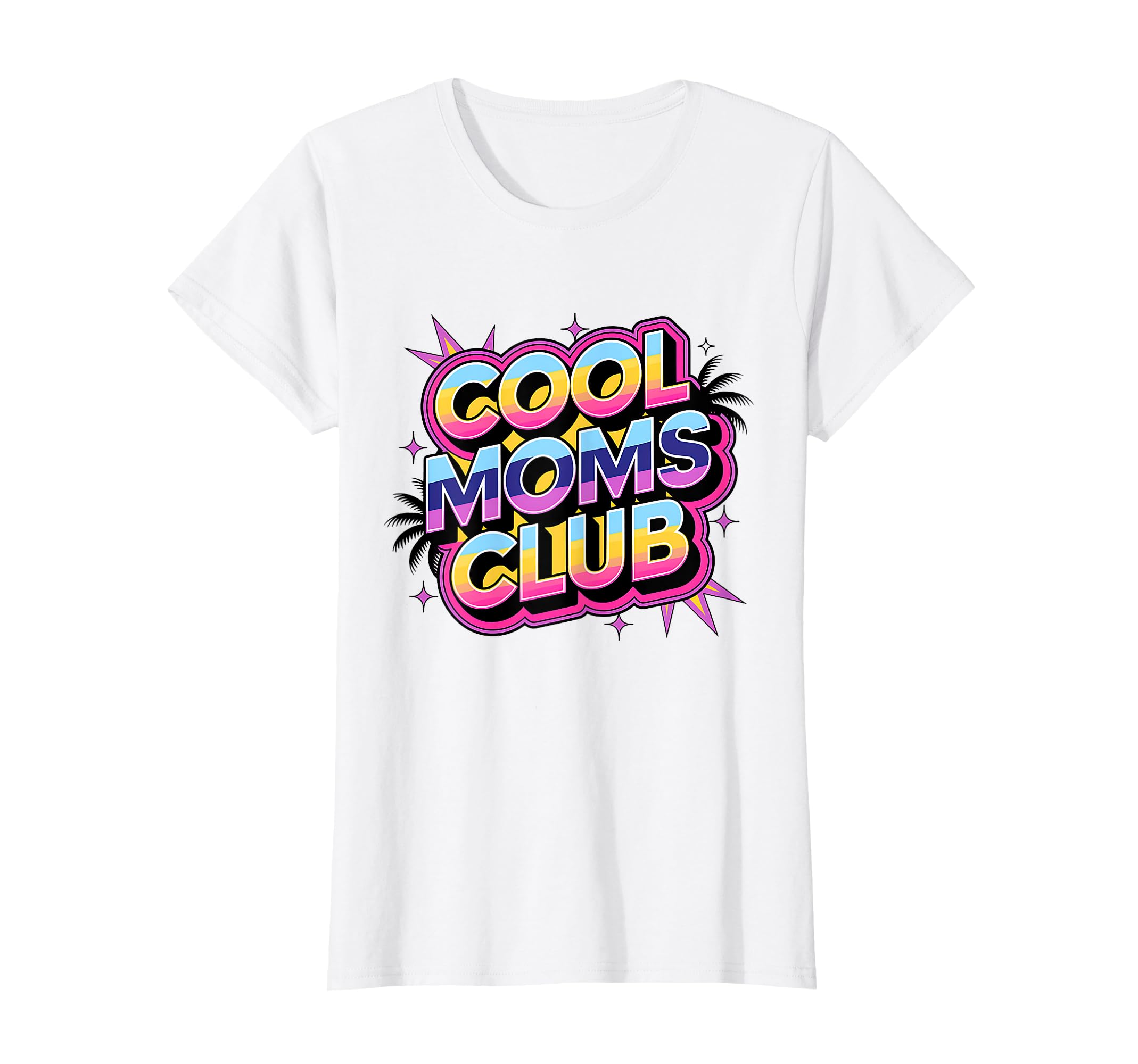 Womens Moms Club 80S Neon T-Shirt - Graphic Print for Adults - T-Shirt, Sweatshirt, Hoodie
