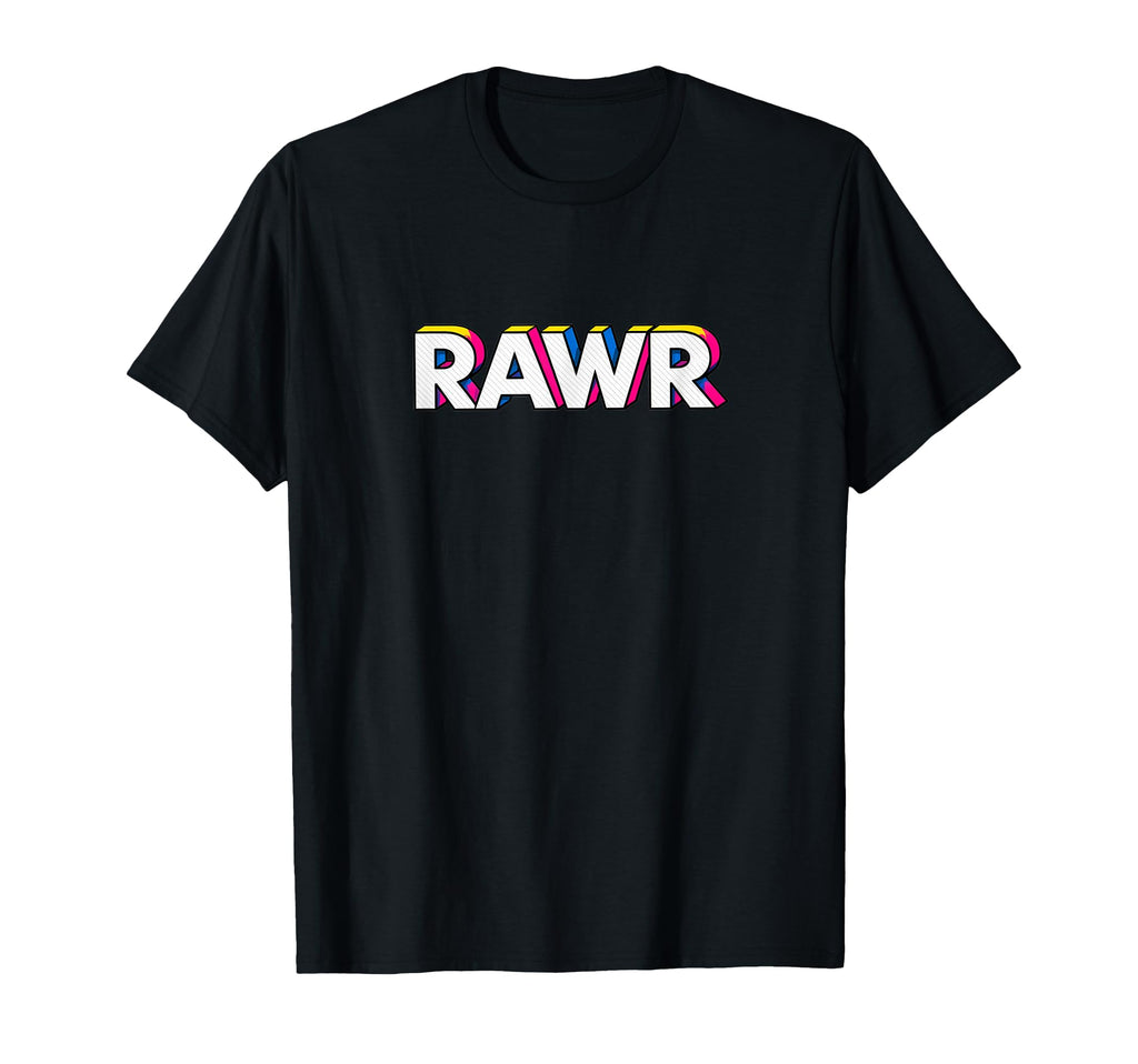 Dinosaur Fun Rawr Pop Art Typography T-Shirt - Fun Novelty Design Men Women - T-Shirt, Sweatshirt, Hoodie