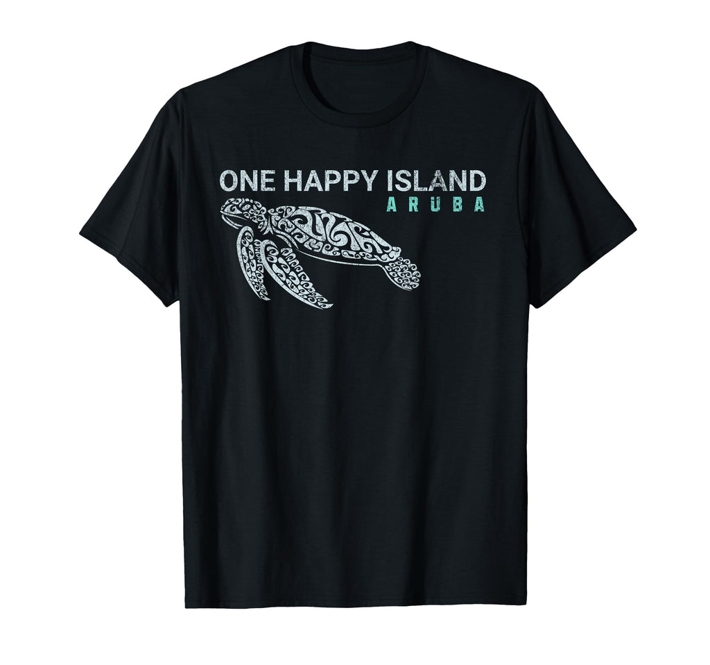 One Happy Island Aruba Tribal Turtle T-Shirt - Graphic Print Unisex - T-Shirt, Sweatshirt, Hoodie