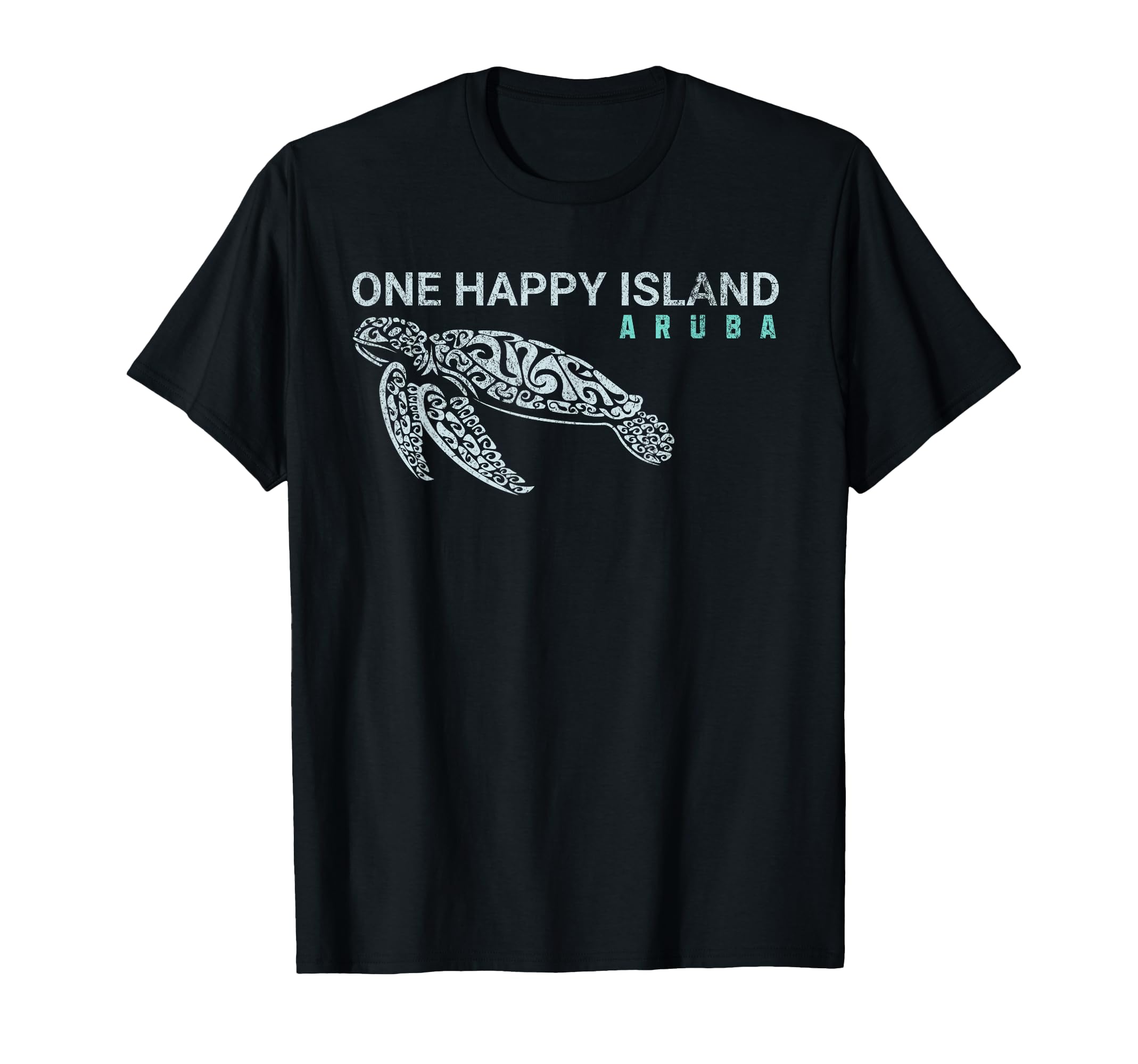 One Happy Island Aruba Tribal Turtle T-Shirt - Graphic Print Unisex - T-Shirt, Sweatshirt, Hoodie