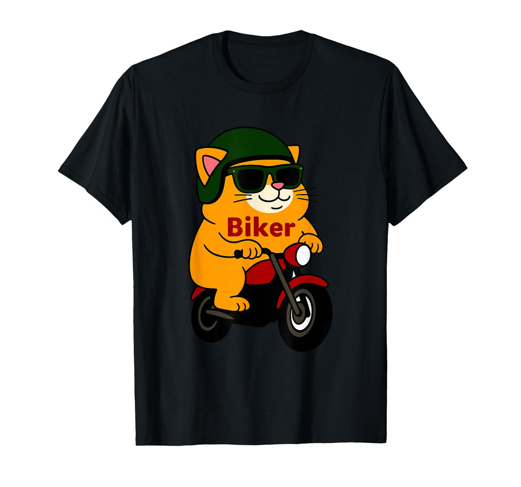 Lover Motorcycle Cat Biker Birthday T-Shirt - Fun Novelty Design Unisex - T-Shirt, Sweatshirt, Hoodie