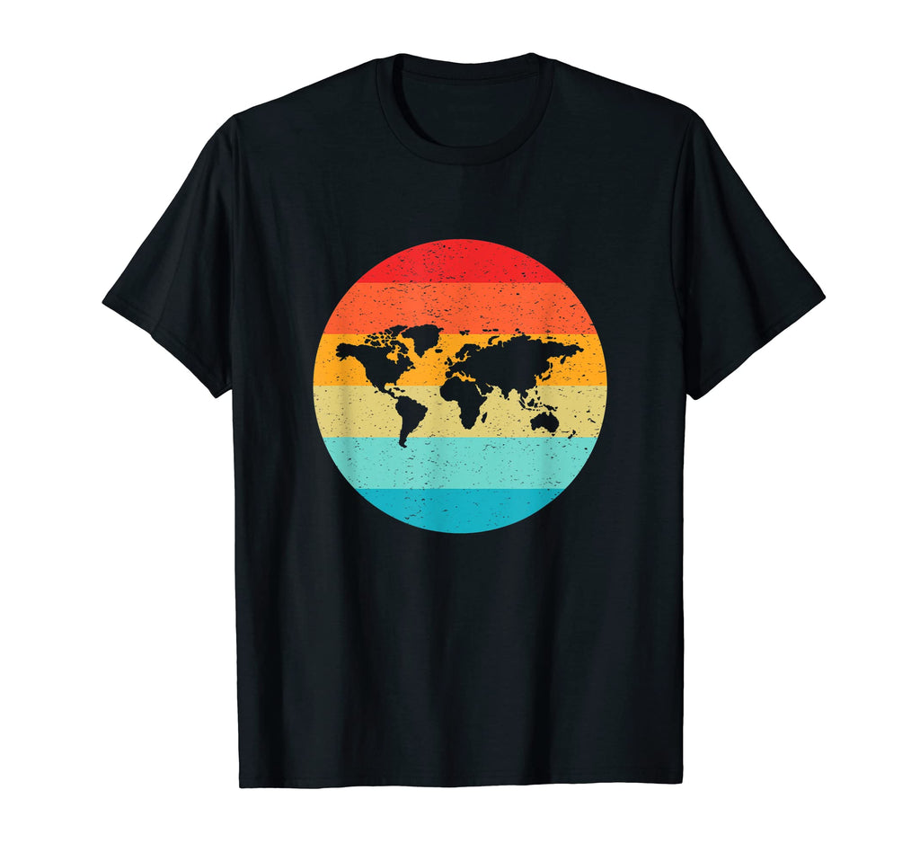 World Map Silhouette Sunset 70S 80S T-Shirt - Streetwear Style for Adults - T-Shirt, Sweatshirt, Hoodie