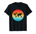 World Map Silhouette Sunset 70S 80S T-Shirt - Streetwear Style for Adults - T-Shirt, Sweatshirt, Hoodie