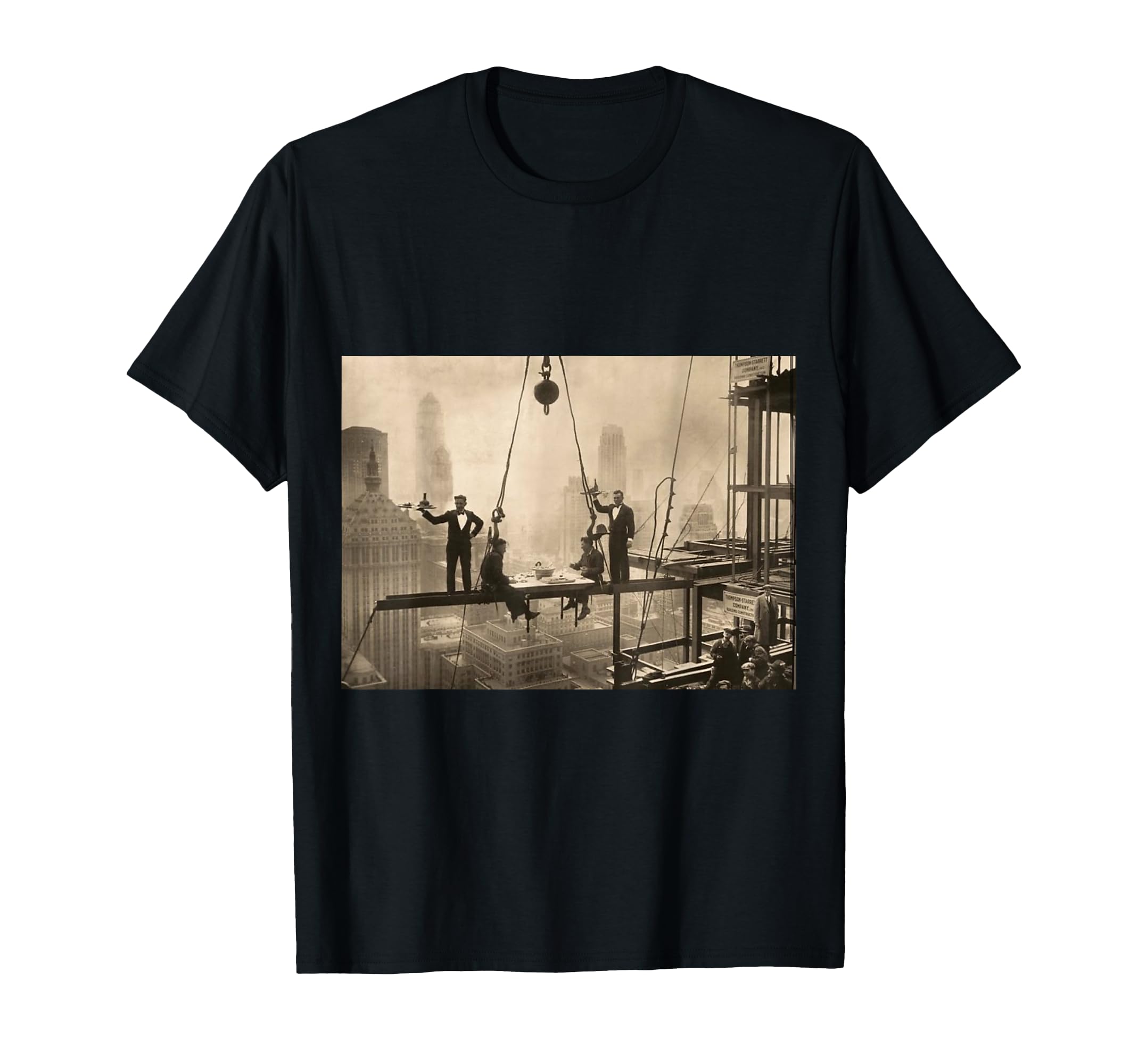 Waldorf Astoria Skyscraper Lunch T-Shirt - Trendy Graphic for Adults - T-Shirt, Sweatshirt, Hoodie