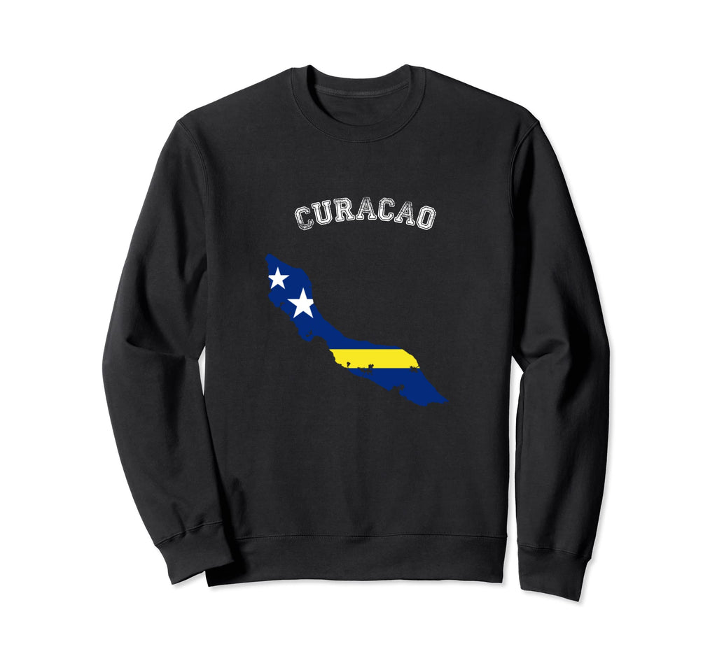 Curacao Distressed Curacao Flag Sweatshirt - Minimalist Print for Adults - T-Shirt, Sweatshirt, Hoodie