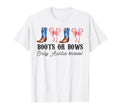 Boots Or Bows Gender Reveal Western T-Shirt - Unique Graphic Men Women - T-Shirt, Sweatshirt, Hoodie