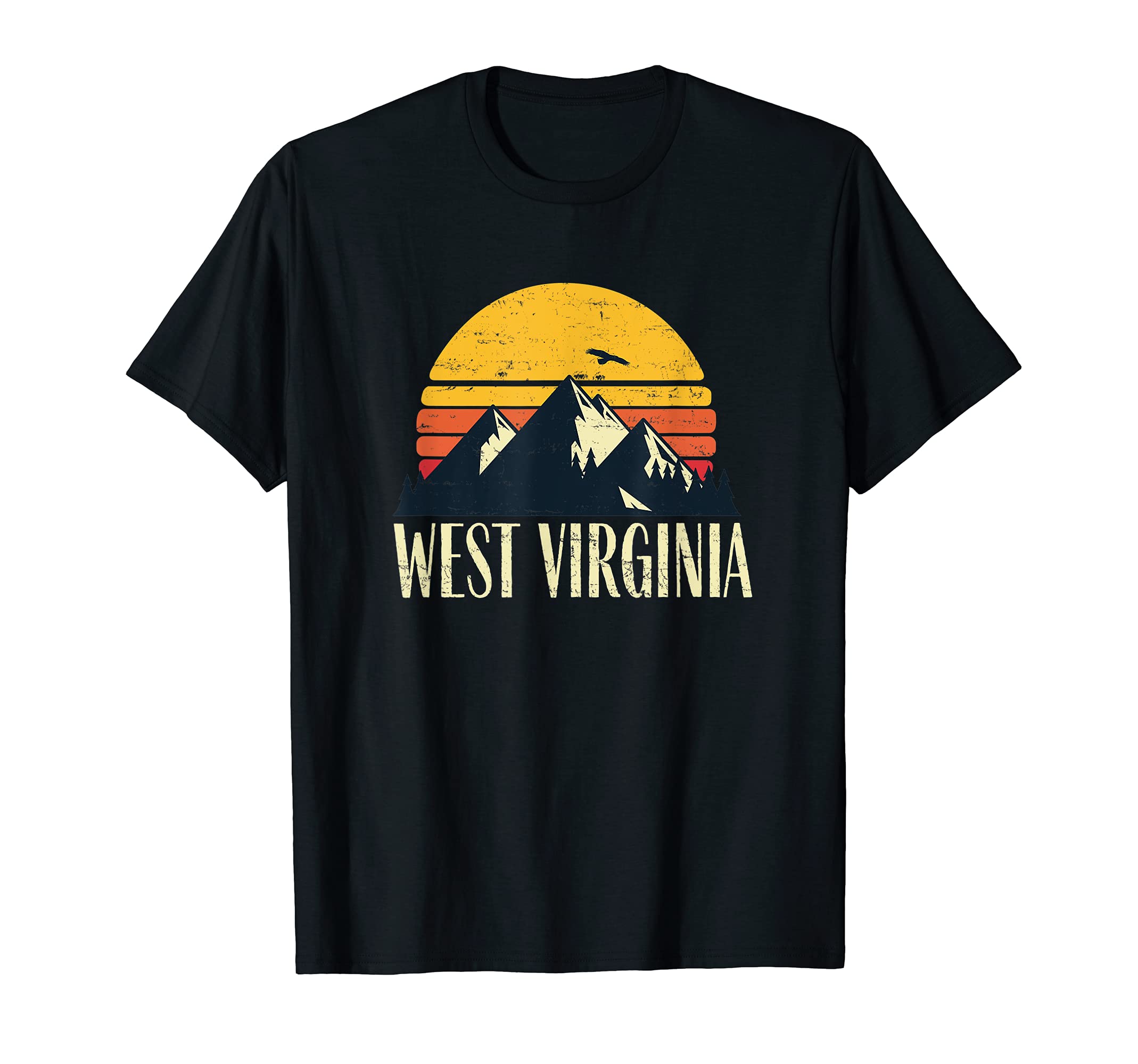 West Virginia State Mountain Sunset T-Shirt - Trendy Graphic for Adults - T-Shirt, Sweatshirt, Hoodie