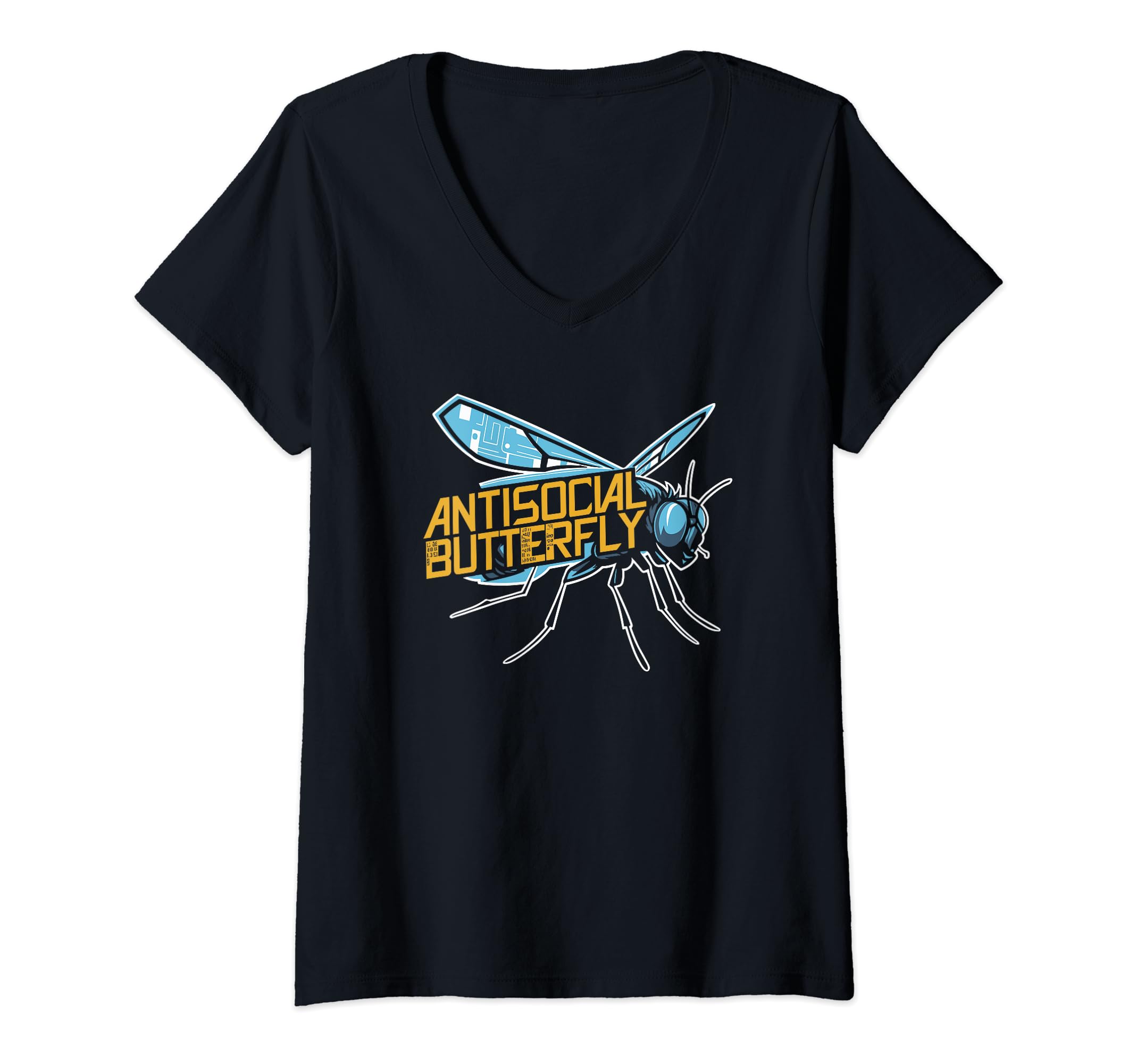 Womens Antisocial Butterfly Housefly T-Shirt - Custom Art Print for Adults - T-Shirt, Sweatshirt, Hoodie