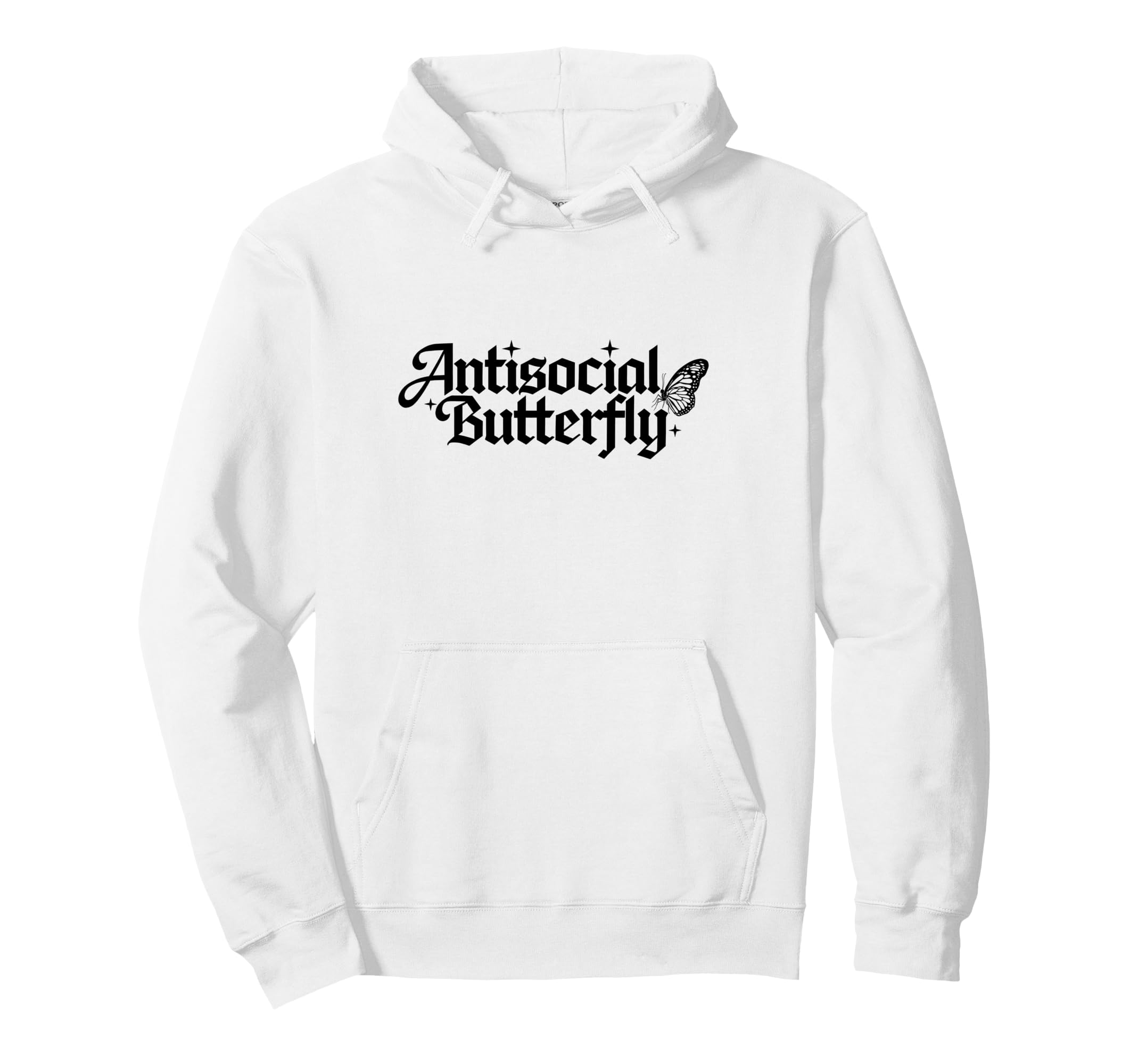 Funny Antisocial Butterfly Hoodie - Minimalist Print for Adults - T-Shirt, Sweatshirt, Hoodie