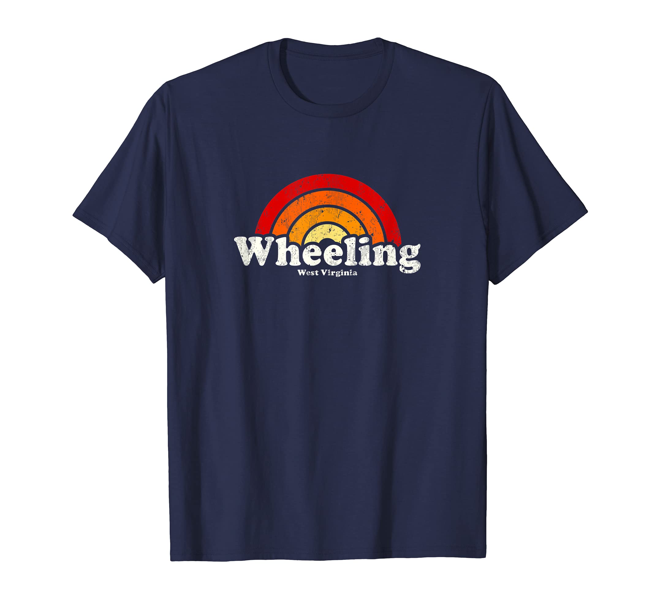 Wheeling West Virginia Wv 70S Rainbow T-Shirt - Custom Art Print Men Women - T-Shirt, Sweatshirt, Hoodie