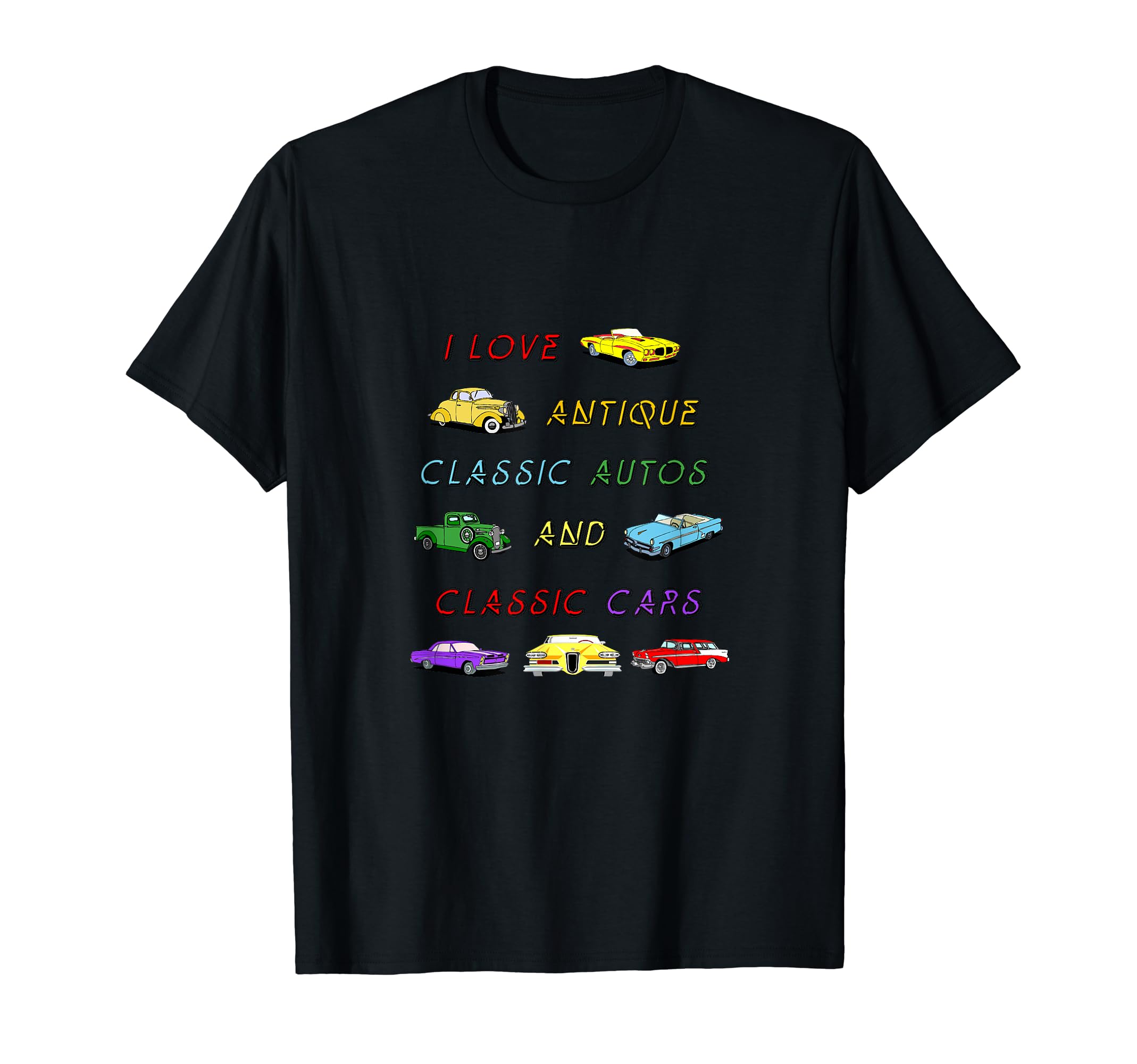 Car Antique Auto Graphics I Love Motif T-Shirt - Novelty Apparel Unisex - T-Shirt, Sweatshirt, Hoodie