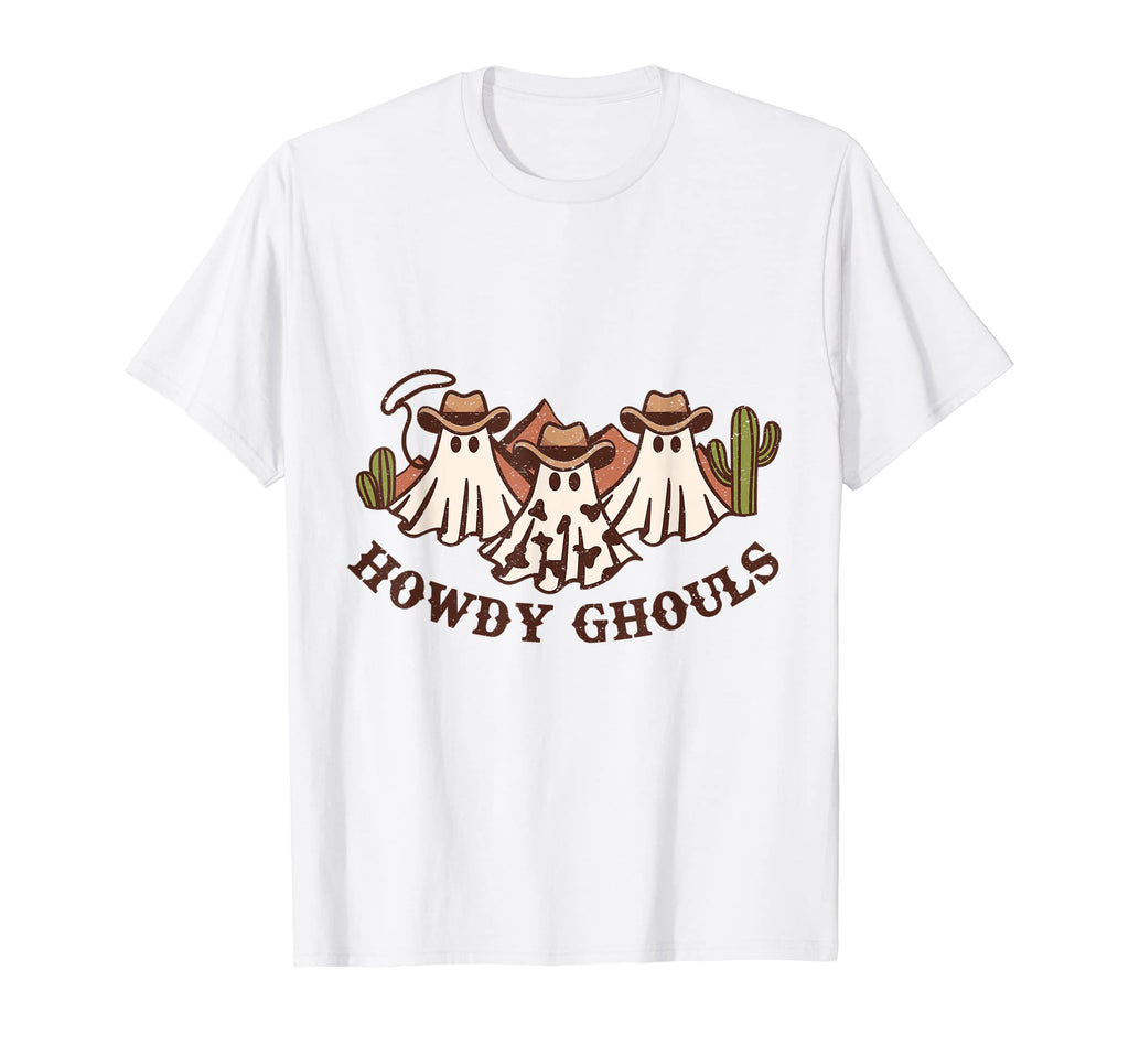 Howdy Ghouls Western Halloween Cowboy T-Shirt - Graphic Print for Adults - T-Shirt, Sweatshirt, Hoodie