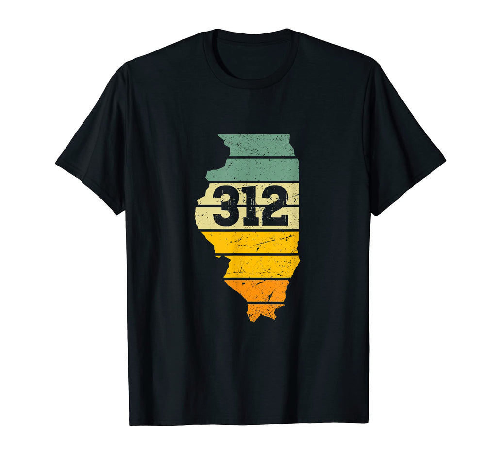 Chicago Illinois 312 Area Code Sunset T-Shirt - Minimalist Print Unisex - T-Shirt, Sweatshirt, Hoodie