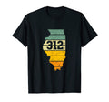 Chicago Illinois 312 Area Code Sunset T-Shirt - Minimalist Print Unisex - T-Shirt, Sweatshirt, Hoodie