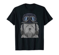 Lowchen Wearing Motorcycle Helmet T-Shirt - Fun Novelty Design Unisex - T-Shirt, Sweatshirt, Hoodie