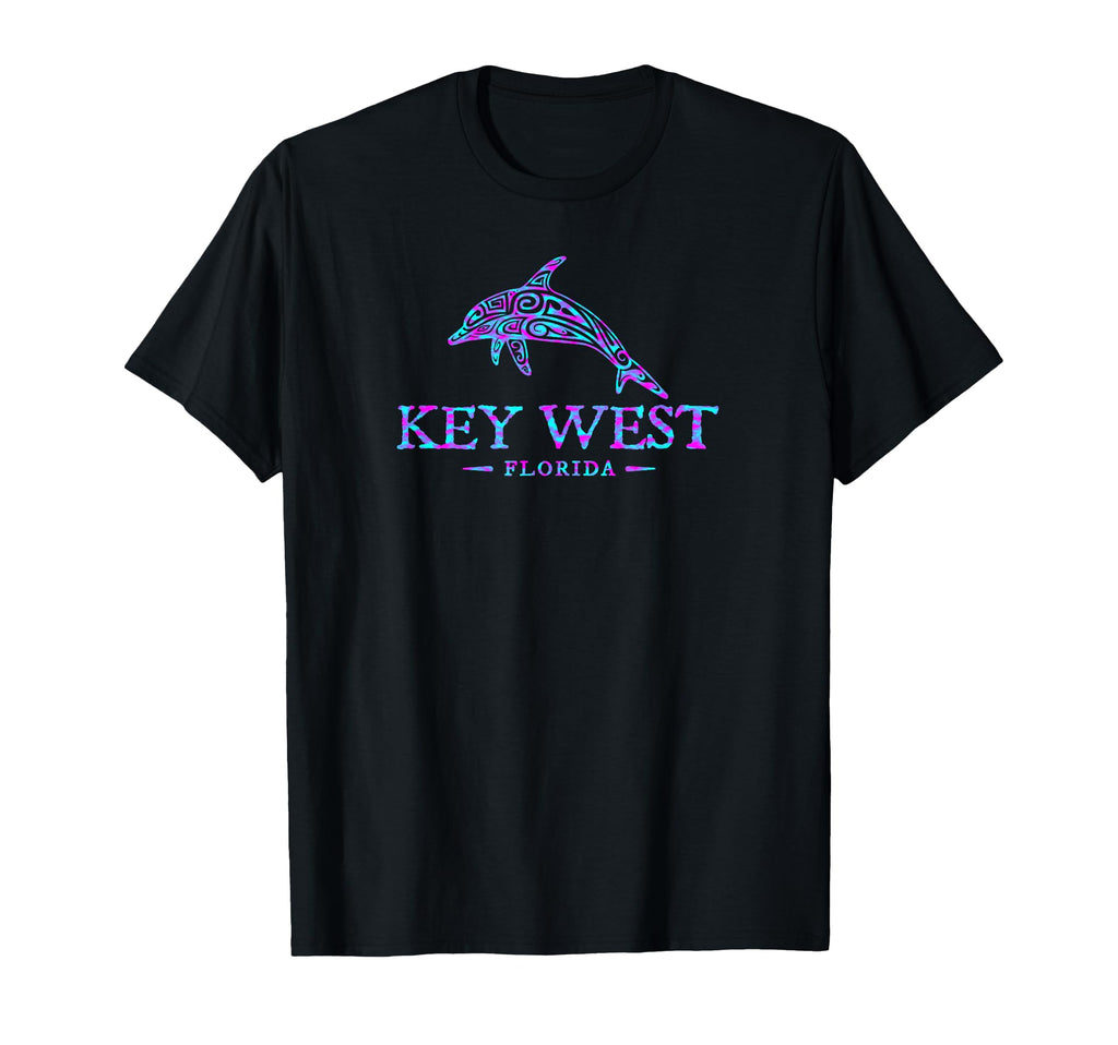 Key West Florida Dolphin Colorful T-Shirt - Novelty Apparel for Adults - T-Shirt, Sweatshirt, Hoodie