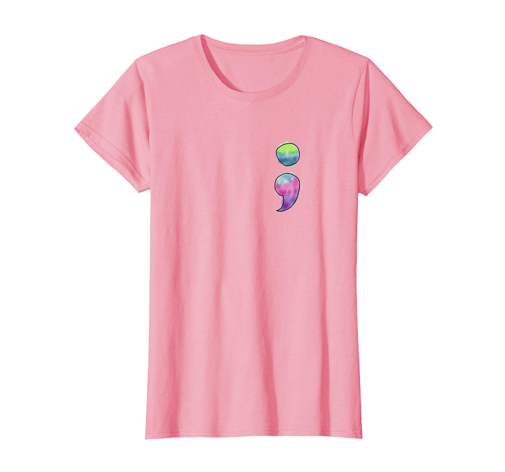 Womens Semicolon Project Watercolor T-Shirt - Minimalist Print Unisex - T-Shirt, Sweatshirt, Hoodie