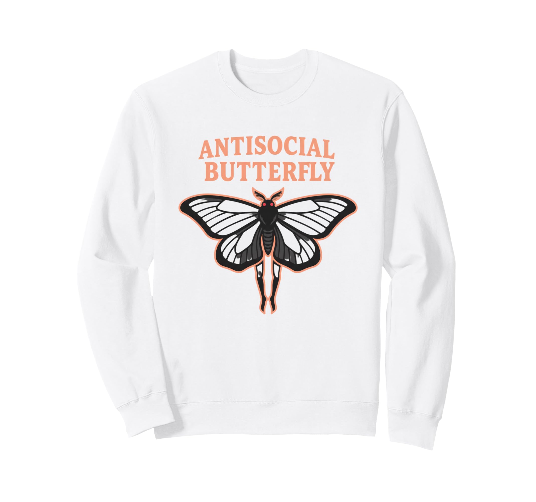 Antisocial Butterfly Introvert Moth Sweatshirt - Unique Graphic Unisex - T-Shirt, Sweatshirt, Hoodie