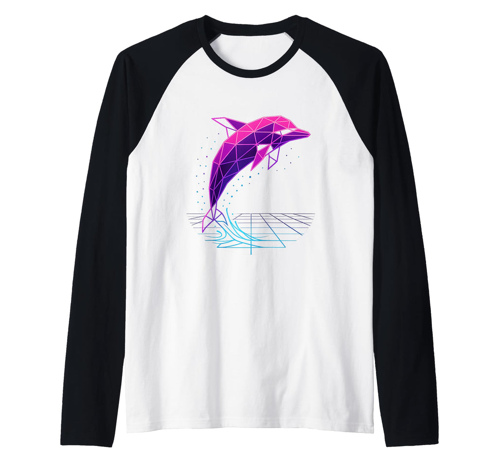 Vaporwave Dolphin Synthwave Ocean Sweatshirt - Graphic Print for Adults - T-Shirt, Sweatshirt, Hoodie