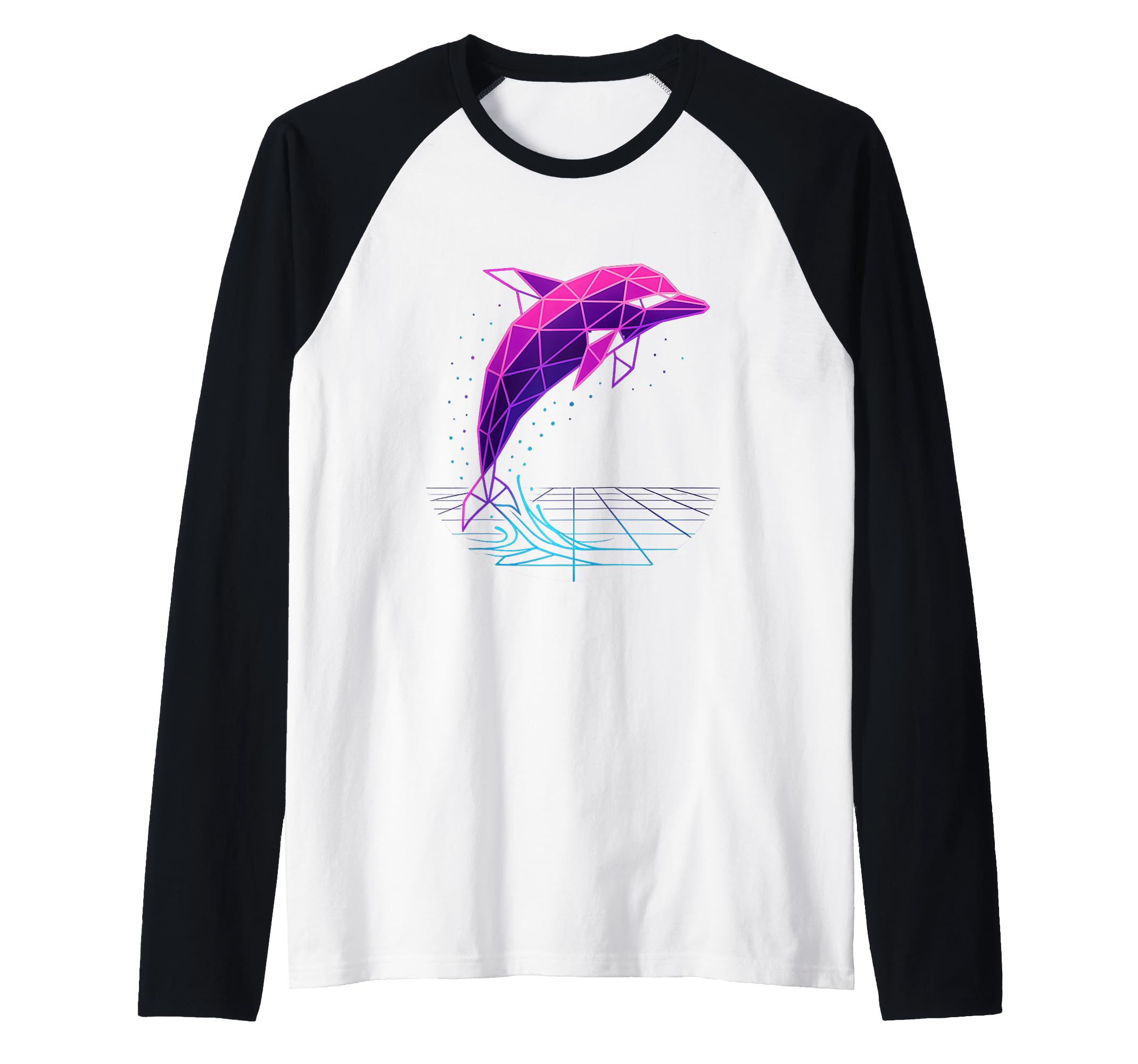 Vaporwave Dolphin Synthwave Ocean Sweatshirt - Graphic Print for Adults - T-Shirt, Sweatshirt, Hoodie
