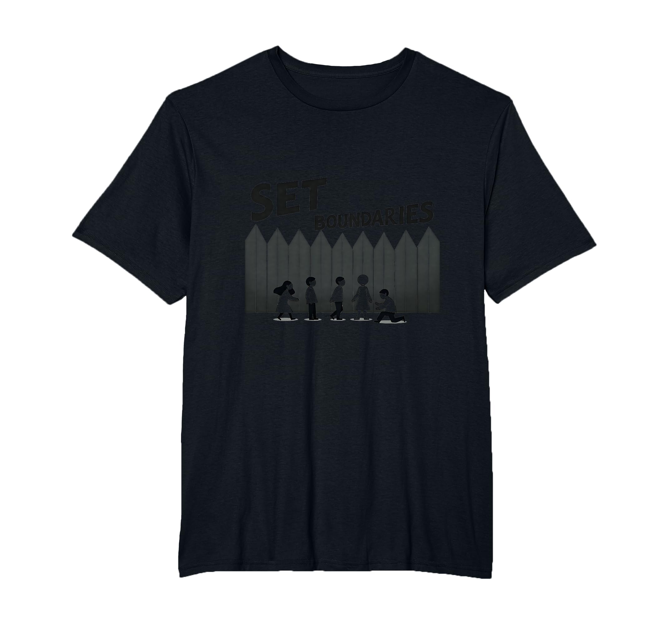 Set Boundaries Empowering Wall Art T-Shirt - Minimalist Print Men Women - T-Shirt, Sweatshirt, Hoodie