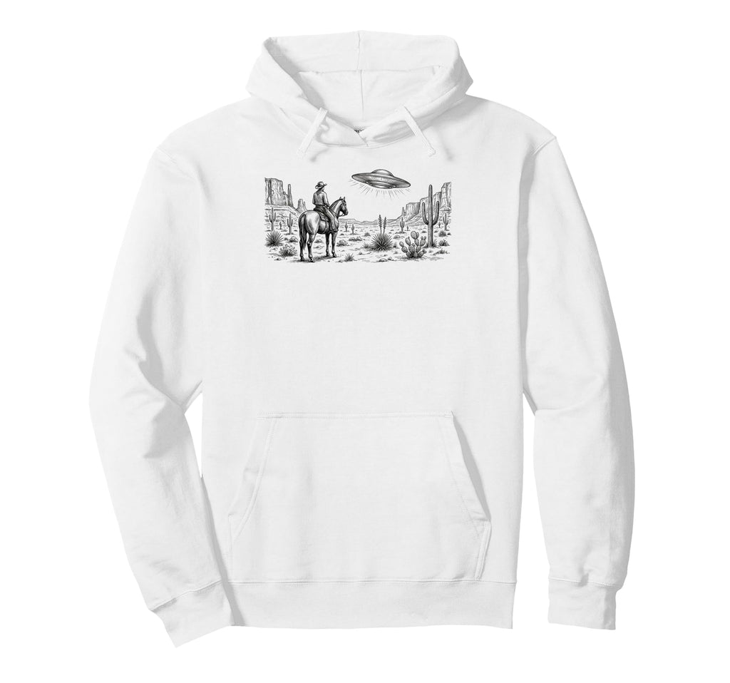 Horse Lover Ufo Western Cowboy Horse Hoodie - Custom Art Print Men Women - T-Shirt, Sweatshirt, Hoodie
