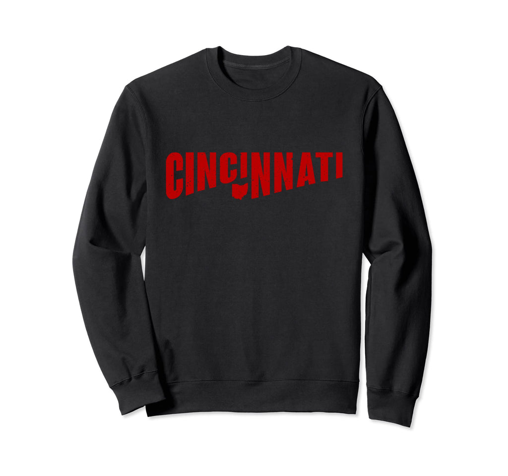 Cincinnati Ohio State Map Sweatshirt - Fun Novelty Design Men Women - T-Shirt, Sweatshirt, Hoodie