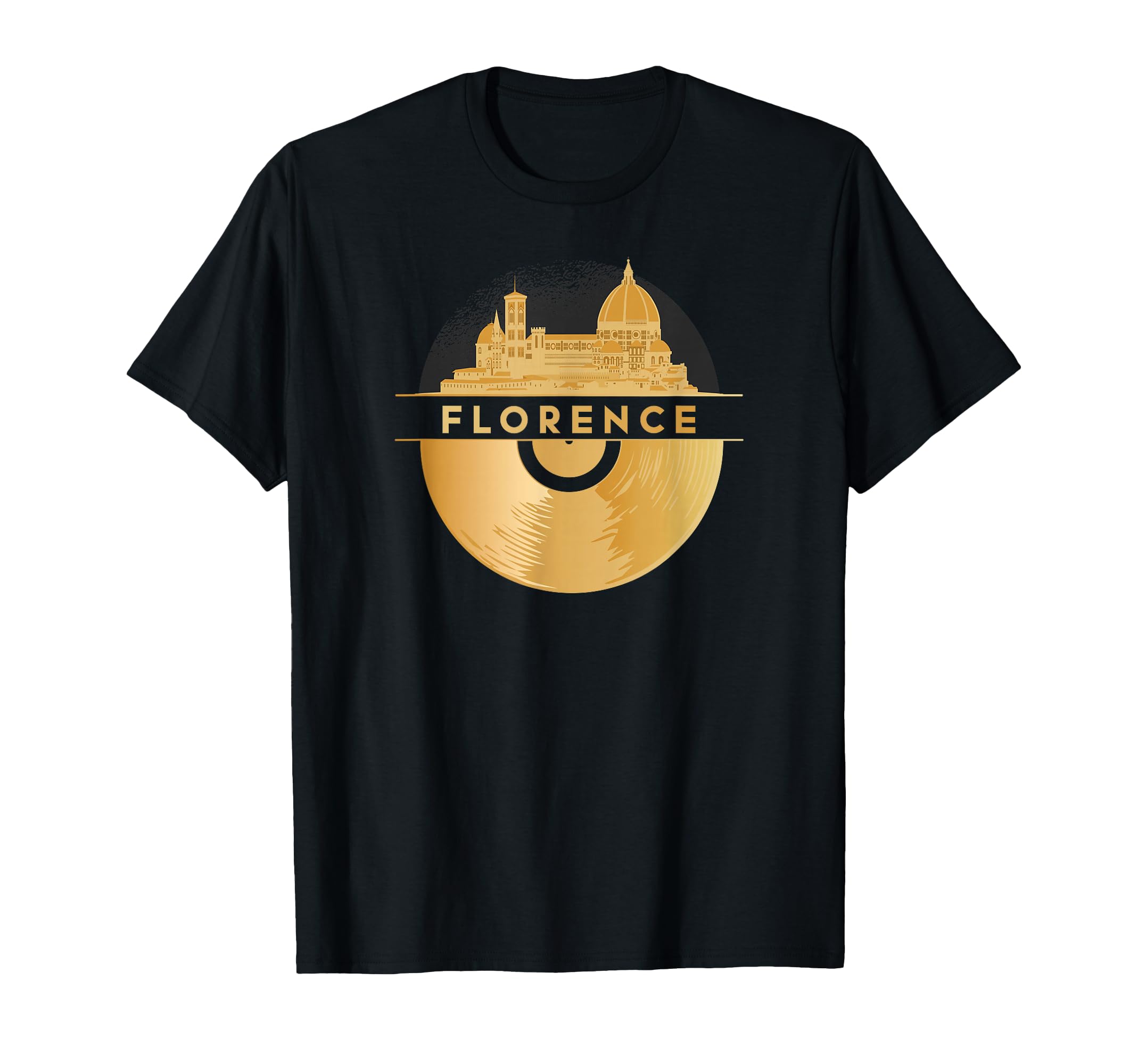 Vinyl Record Player Disco Music Skyline T-Shirt - Novelty Apparel Unisex - T-Shirt, Sweatshirt, Hoodie