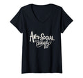 Womens Anti Social Butterfly V Neck T-Shirt - Custom Art Print Unisex - T-Shirt, Sweatshirt, Hoodie