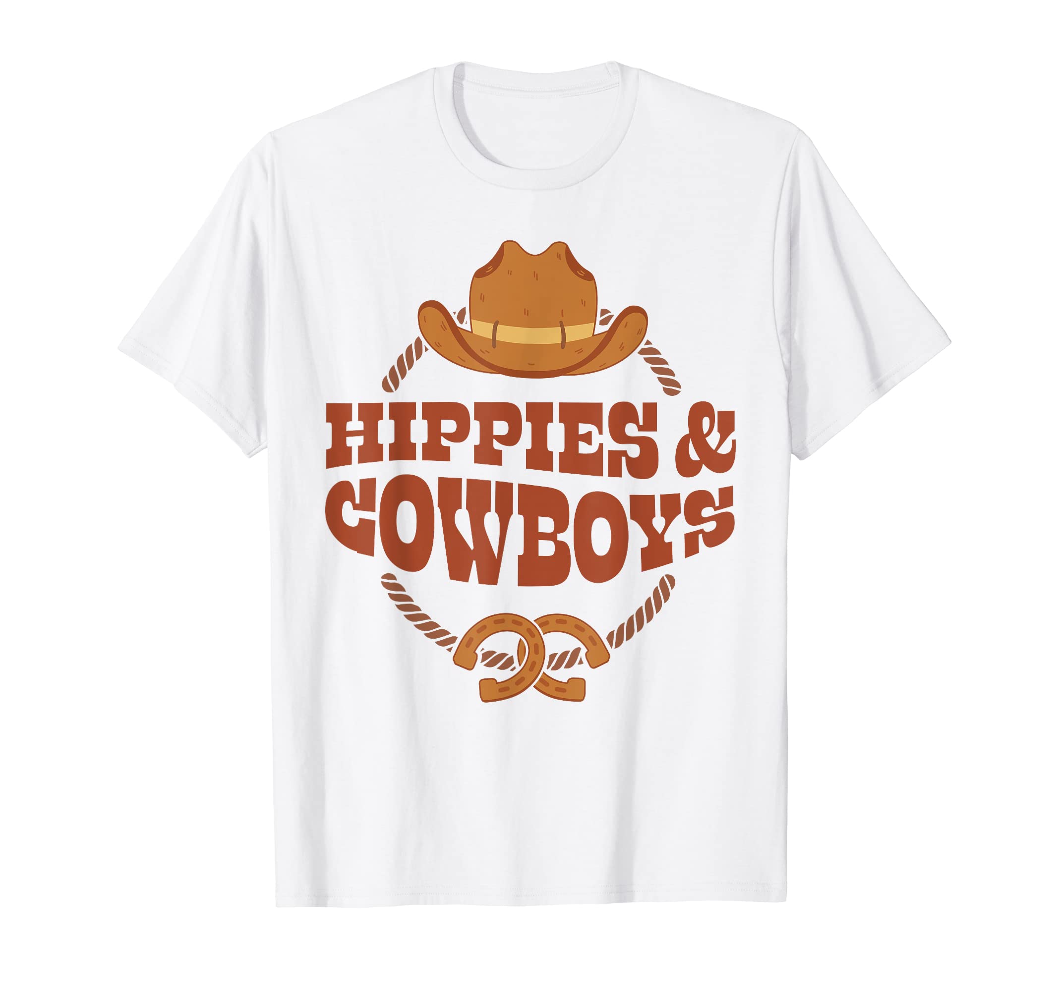 Hippies And Cowboys Cowgirls 70S T-Shirt - Minimalist Print Men Women - T-Shirt, Sweatshirt, Hoodie