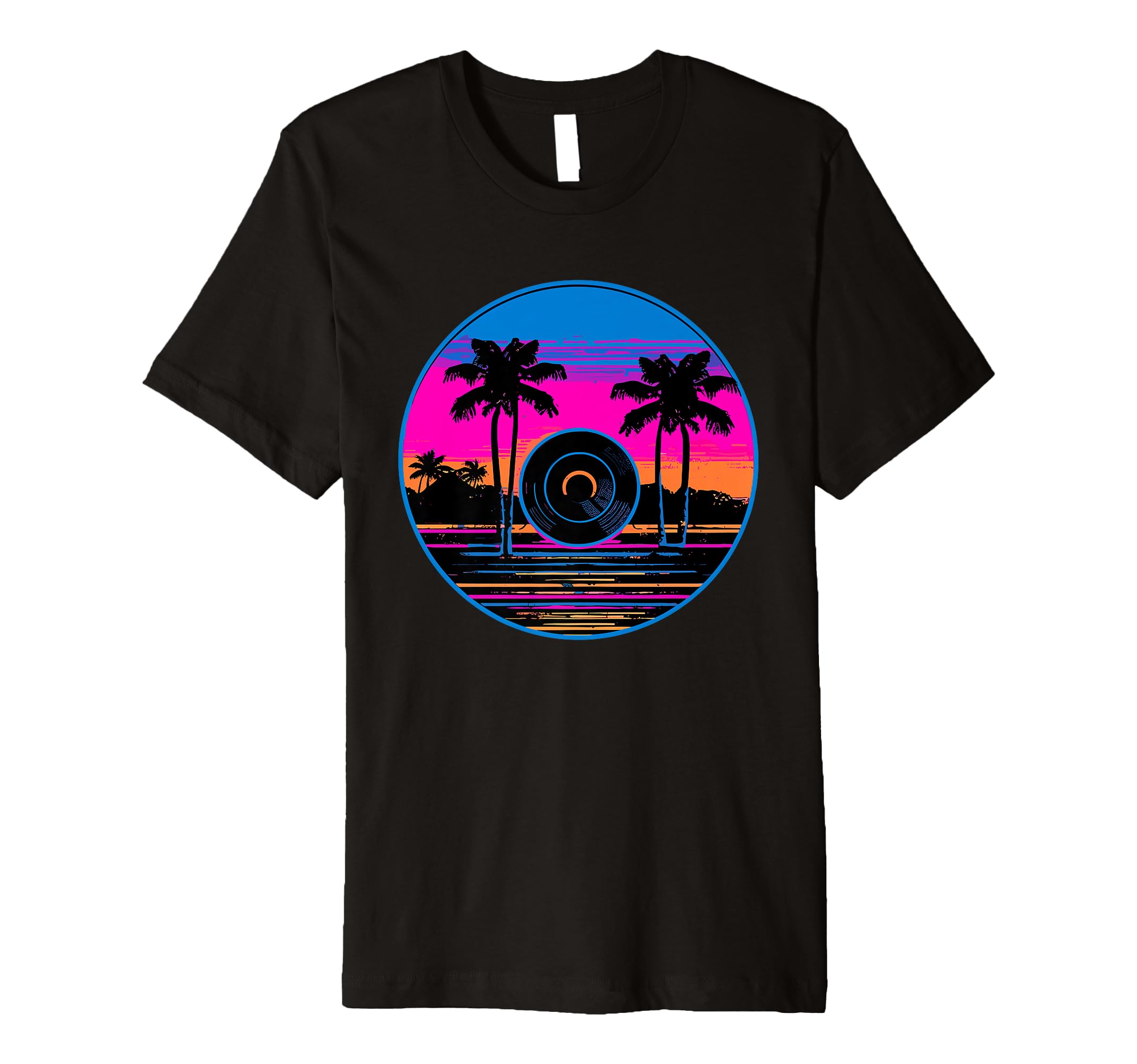 Vinyl Record Vaporwave Turntable Music T-Shirt - Custom Art Print Unisex - T-Shirt, Sweatshirt, Hoodie
