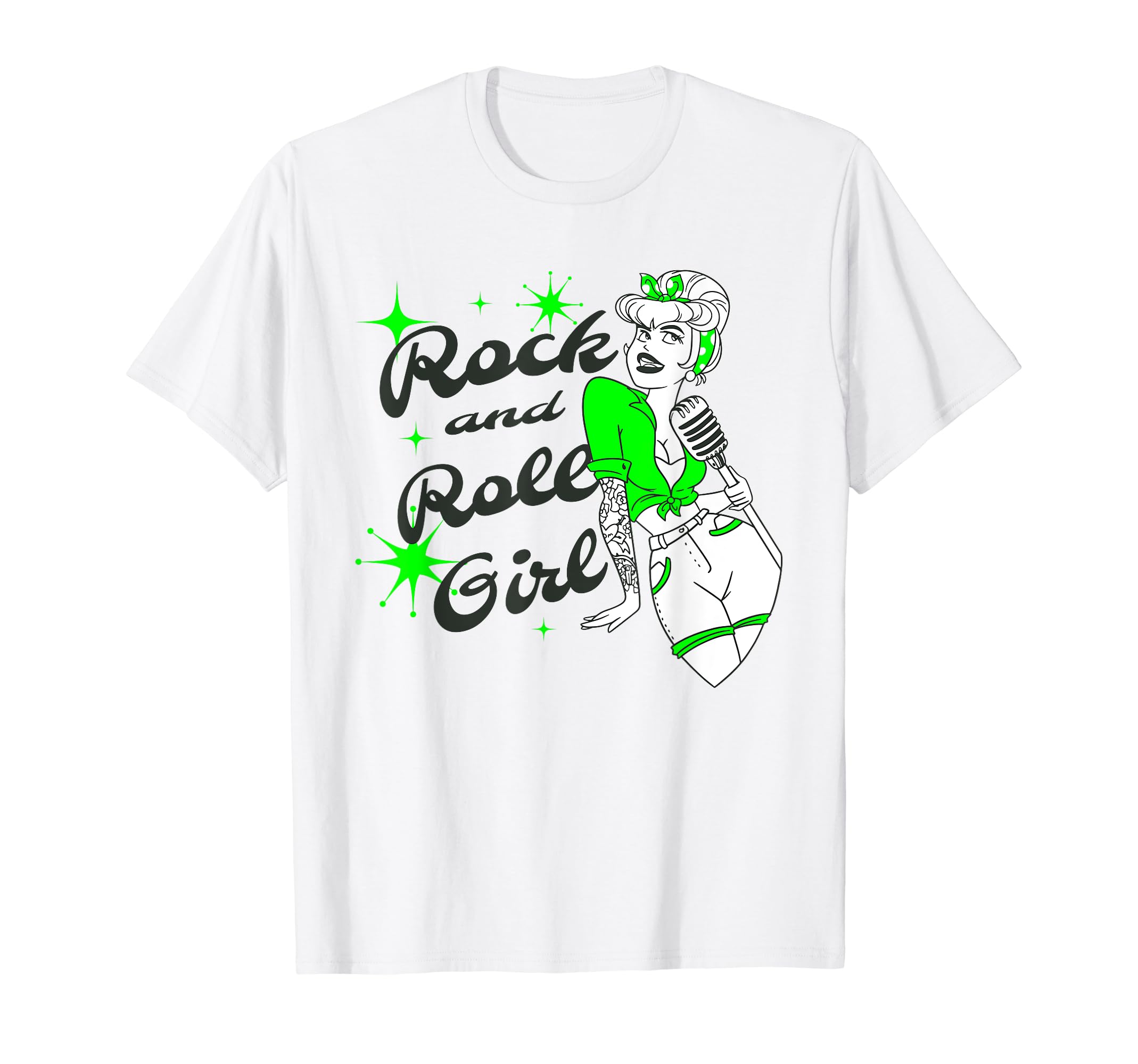Green Music Rock N Roll Singer T-Shirt - Minimalist Print Men Women - T-Shirt, Sweatshirt, Hoodie