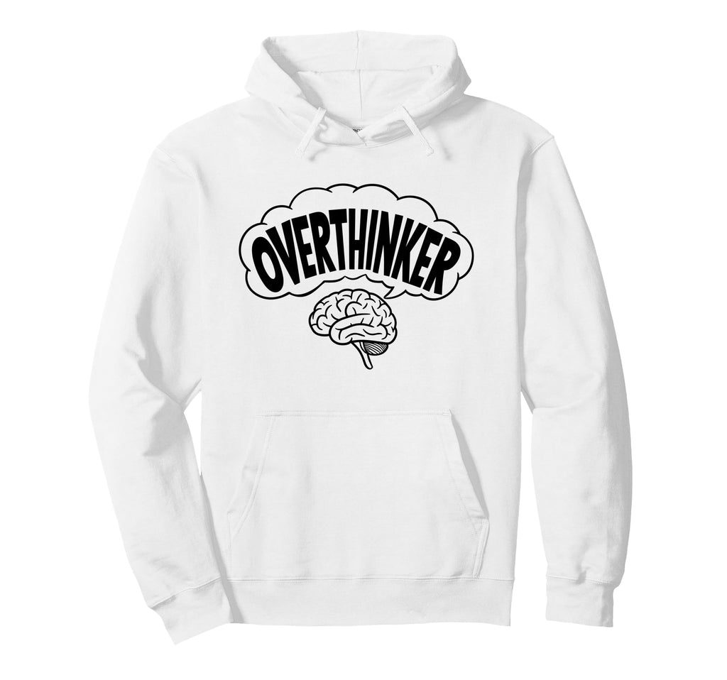 Brain Thinking Overthinker Hoodie - Minimalist Print Unisex - T-Shirt, Sweatshirt, Hoodie
