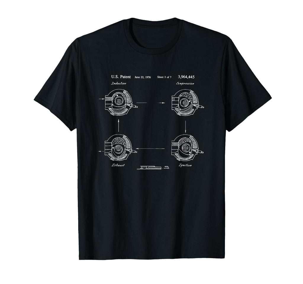 1976 Rotary Engine Blueprint Diagram T-Shirt - Streetwear Style Men Women - T-Shirt, Sweatshirt, Hoodie