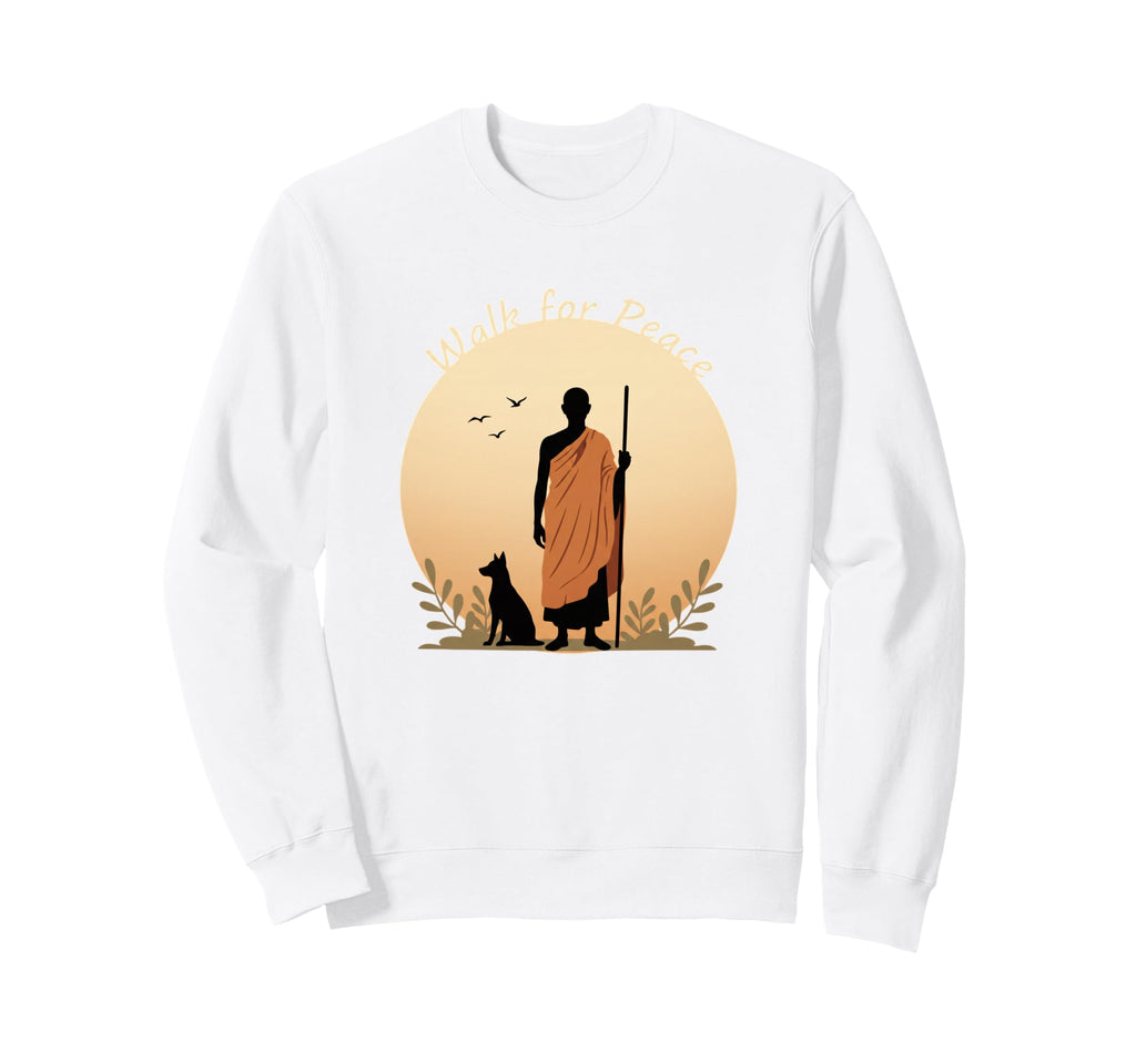 Walk Peace Mindful Dog Walking Yoga Sweatshirt - Fun Novelty Design Unisex - T-Shirt, Sweatshirt, Hoodie