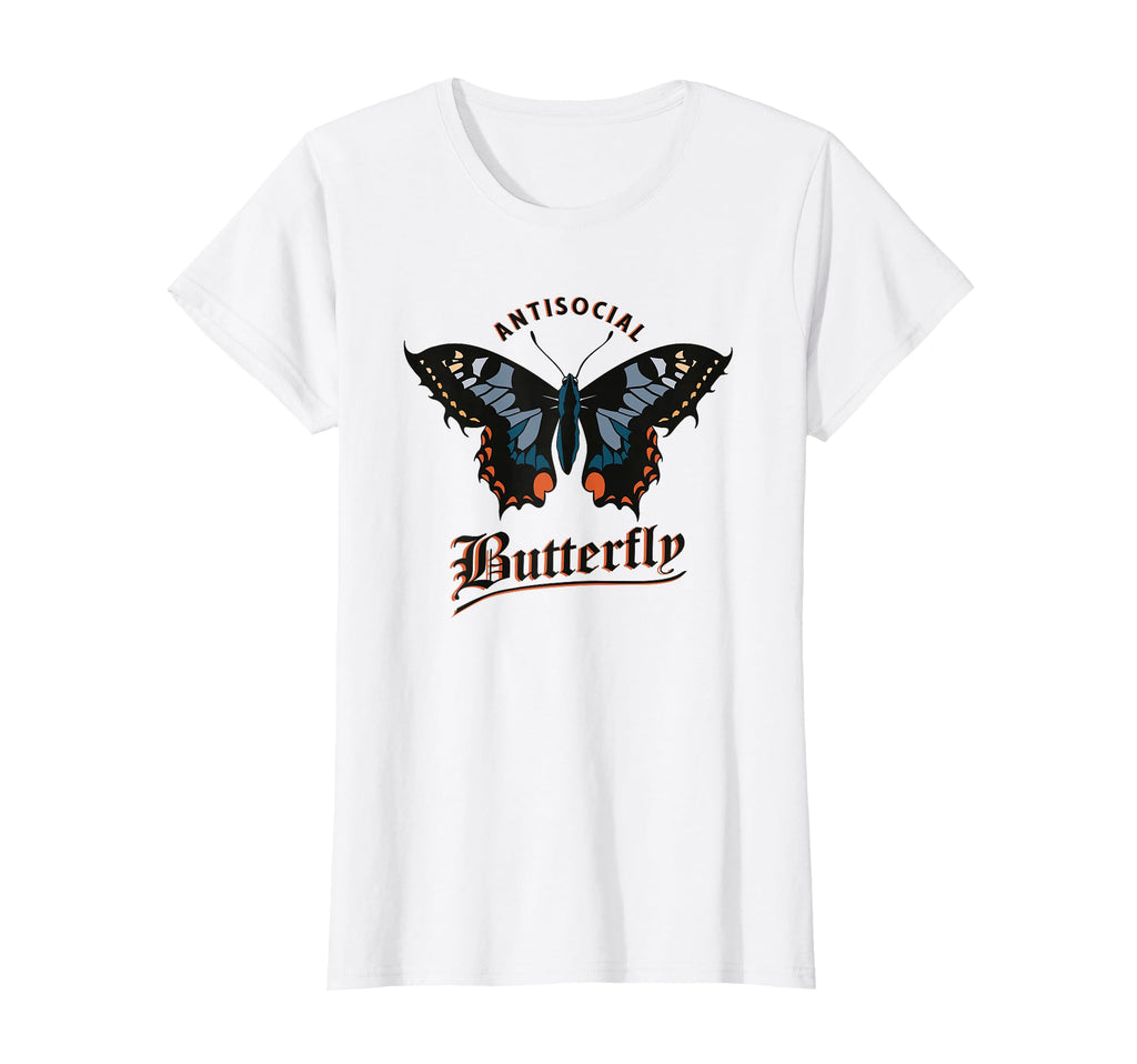 Womens Anti Social Butterfly T-Shirt - Aesthetic Graphic Men Women - T-Shirt, Sweatshirt, Hoodie