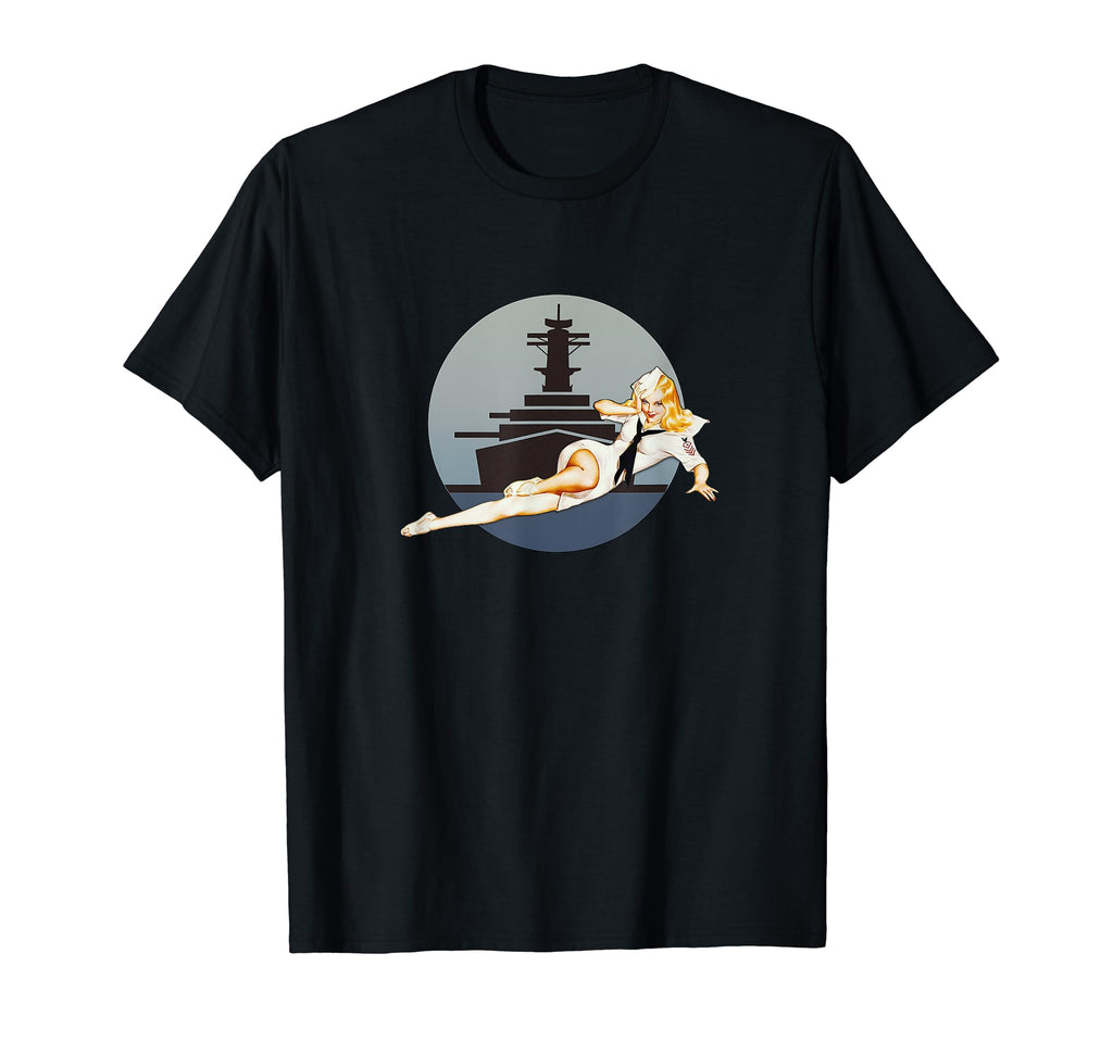 Pin Up Warship Wwii T-Shirt - Aesthetic Graphic Men Women - T-Shirt, Sweatshirt, Hoodie