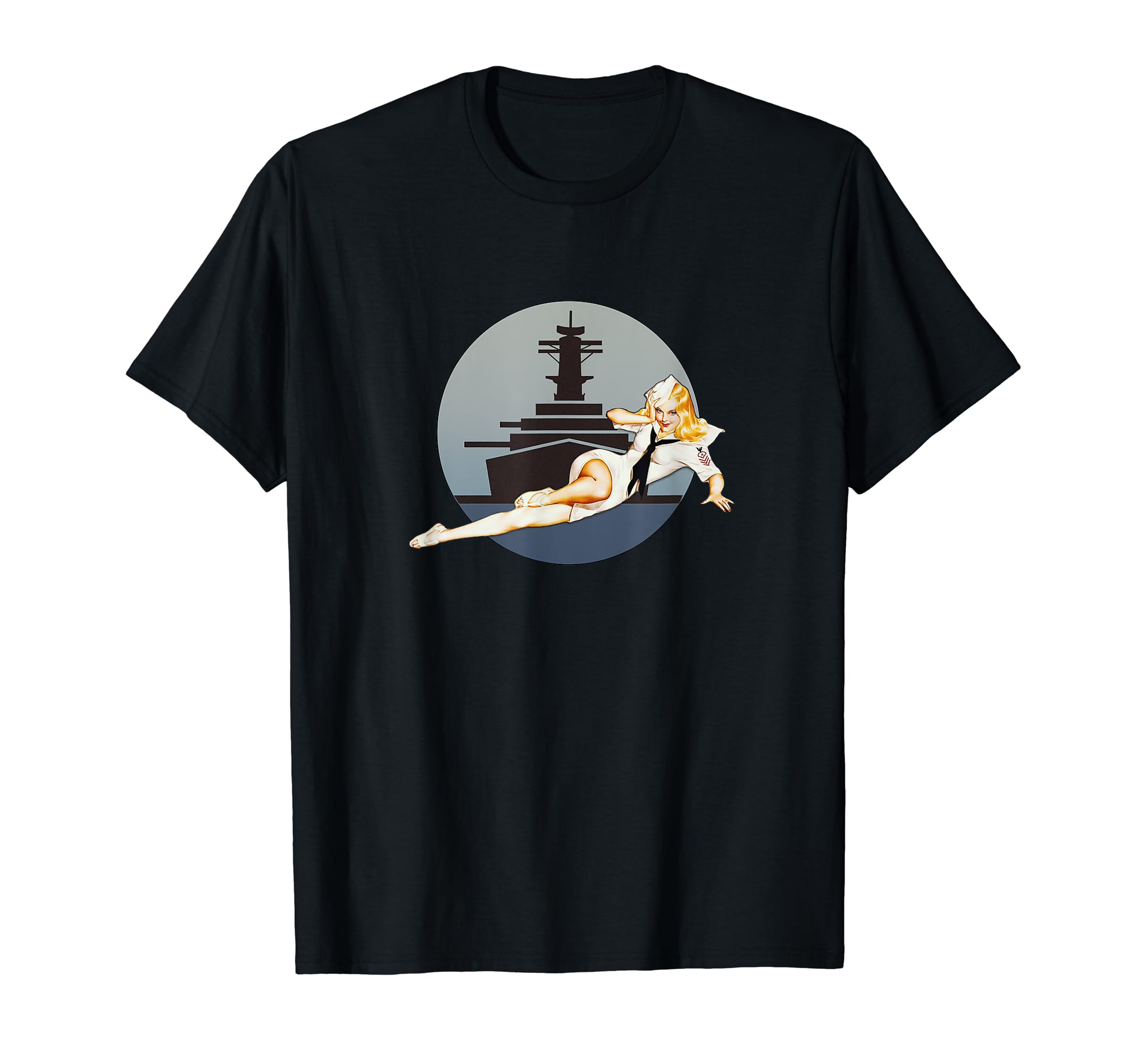 Pin Up Warship Wwii T-Shirt - Aesthetic Graphic Men Women - T-Shirt, Sweatshirt, Hoodie