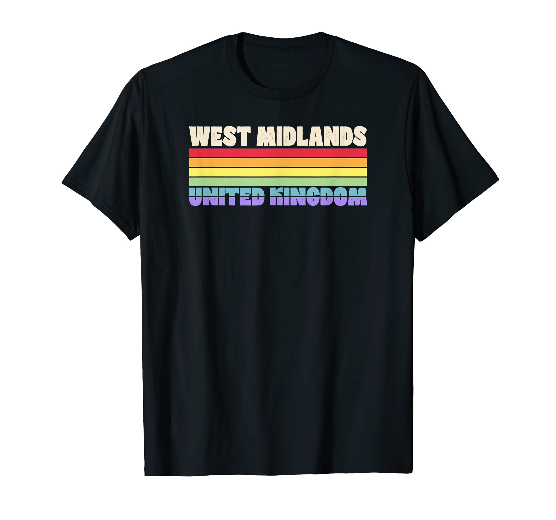 West Midlands United Kingdom Rainbow T-Shirt - Aesthetic Graphic Men Women - T-Shirt, Sweatshirt, Hoodie
