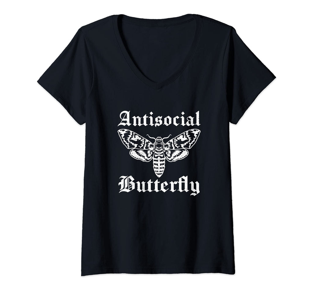 Womens Antisocial Butterfly T-Shirt - Aesthetic Graphic for Adults - T-Shirt, Sweatshirt, Hoodie